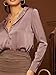 Floerns Women's Satin Long Sleeve Button Up Blouse Work Office Silky Shirts Tops A Pink XS