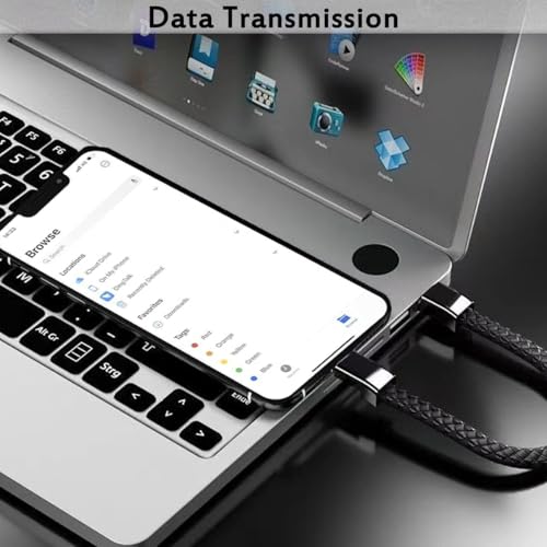 Image of Short Micro USB Charging Cable 7.9in Portable Fashion Bracelet Charger Personality Punk Braided Leather Wrist Data Transfer Cord for Android