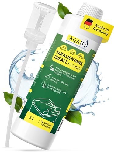 AQAHY Sanitärflüssigkeit für Campingtoilette ECO PRO – mikrobiologischer Ersatz für Chemietoilette Flüssigkeit - der Camping Toiletten Zusatz beseitigt unangenehme Gerüche - Made in DE