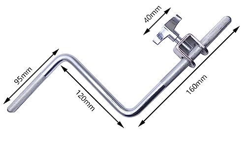 Z Shape Cowbell Arm Boom Holder 3/8" Accesorio para Montaje de Percusión Acero con Recubrimiento Cromado miniatura 2