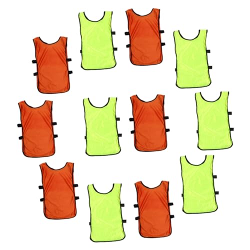 Totority 12Pcs Breathable Training Vests for Team Sports Multi Function Outdoor Pinnies Lightweight Jerseys Bright Colors for Soccer Basketball Volleyball Practice