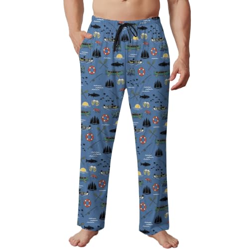 UOER Funny Men's Pajama Pants Lake Life Sleep Pants for Men