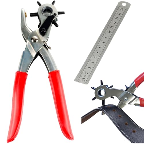 Perforadora de Cuero,2 piezas Sacabocados para Cuero,Agujeros Cinturon,Sacabocados,Punzón de Cinturón,Sacabocados Cuero Agujeros de Cinturon,Maquina para Perforar Tarjetas