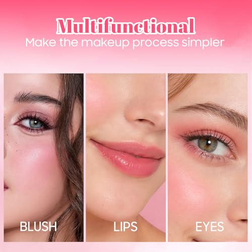 OETUIOW Liquid Blush Tint, Multi-Use Lip & Cheek Makeup, Long-Lasting Liquid Blush for High-Pigment Color, Effortlessly Creates A Natural Look, Vegan & Cruelty-Free (03 Light Pink) — view 3