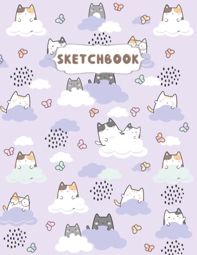 Sketchbook: Cute Cats Kawaii Large Sketch book and Notebook for Girls and Artist Kids To Drawing and Sketching or Doodling, 110 Pages of "8.5x11". image 2
