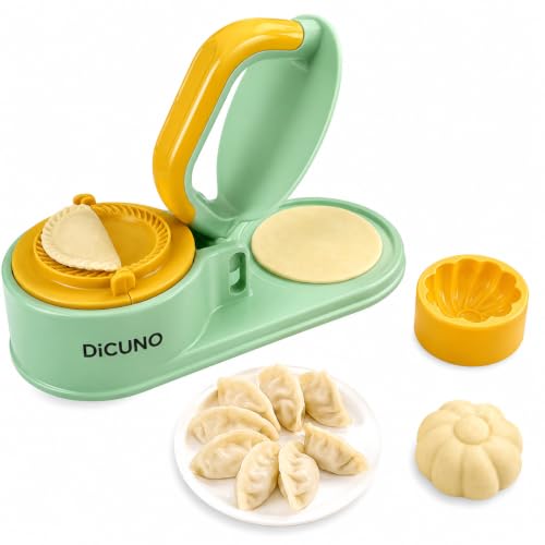 Image of DiCUNO 3 in 1 Momos Maker Machine, Skin Press Gujiya Mould Dumpling Maker, Momo Maker Mould Kitchen Dumpling Tool for Ghughra Kajjikayalu Karanji Puri and Samosa Maker Kachori Puri Maker