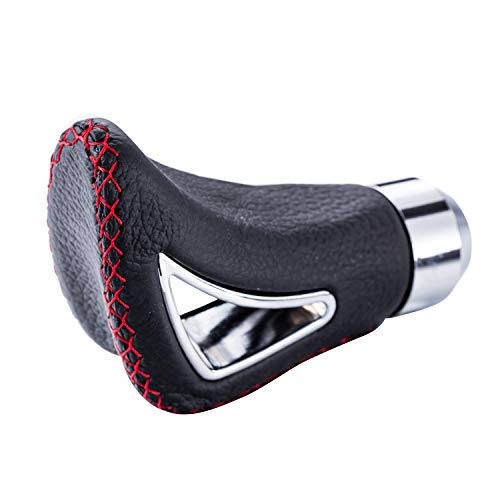 Bashineng Leather Gear Stick Shift Knob Shifter Lever Transmissions Handle Fit Most Manual Automatic Cars Truck Suv (Black+Red) #TOP5