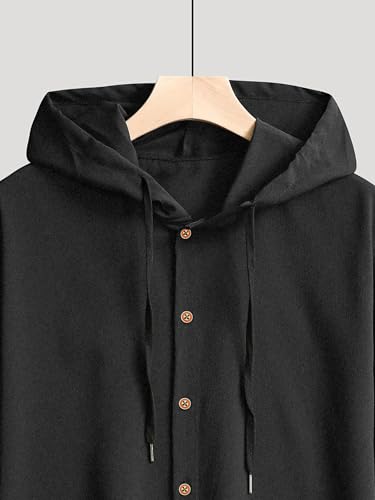 Image of Noble Monk Men's Relax Fit Hooded Shirt || Casual Wear for Men || Full Sleeve Shirts || Stylish Shirt for Men