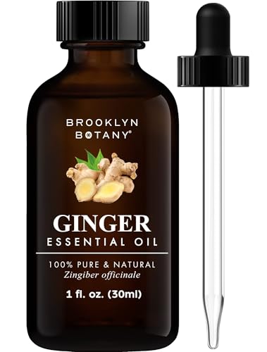Brooklyn Botany Ginger Essential Oil - 100% Pure and Natural - Premium Grade Oil with Dropper - for Aromatherapy and Diffuser - 1 Fl Oz
