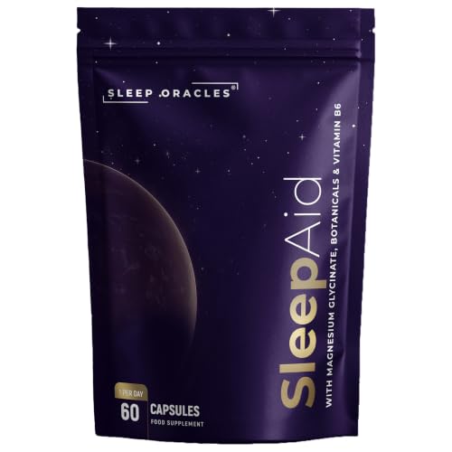 Sleep Oracles Sleep Aid | 600mg Magnesium Glycinate with L-Theanine Passionflower & Valerian Root Relaxation & Sleep Support Blend | Vegan & Gluten Free Night-Time Supplement for Adults | 60 Capsules