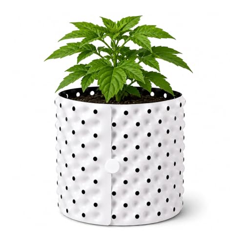 Weedness Roots Plus 12 Liter in Weiß 25 x 25 cm Blumentopf – Pflanzkübel Grow Indoor Outdoor Homebox Pflanzgefäß Anbau Zubehör