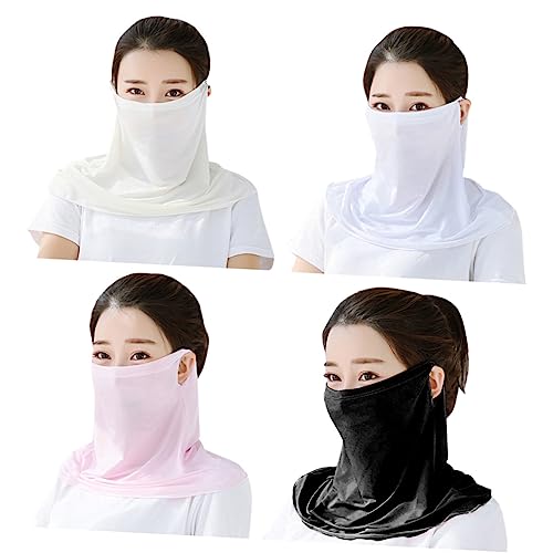 Didiseaon 4pcs Ice Silk Breathable Neck Scarf for Outdoor Cycling Sun-resistant and Quick-dry Scarf for Women for Beach Shopping and Sports Random Color