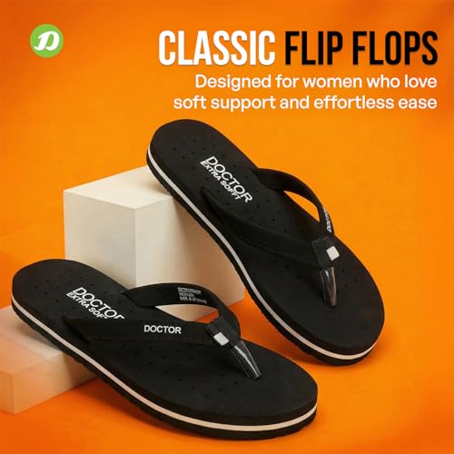 Image of DOCTOR EXTRA SOFT House Slipper for Women's Care Dr Orthopaedic Super Comfort Fitting Flat Cushion Chappal Flip-Flop for Ladies & Girl's
