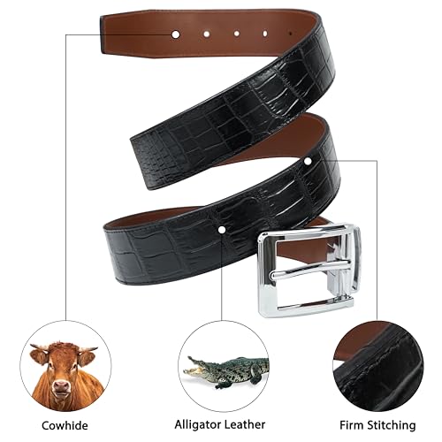 Mens Alligator Leather Belt Handmade Crocodile Skin Adjustable Belts 1.5'' Pin Buckle Gift For Him Custom Belt Men2