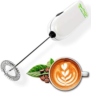 MatchaDNA Silver Handheld Battery Operated Electric Milk Frother (Round Tip Model 2) (Silver)
