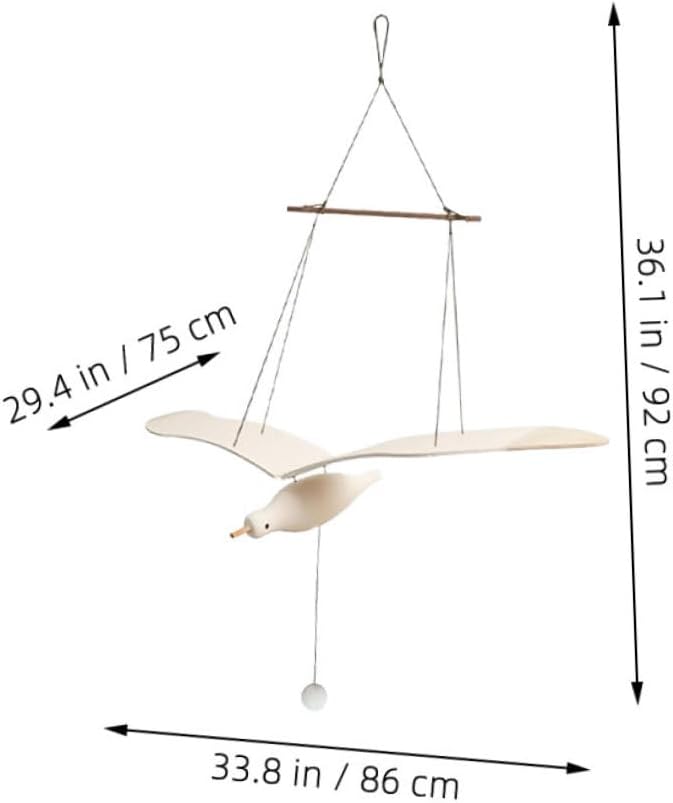 Cabilock Lovely Wooden Bird Hanging Ornament Creative Wall for Boy Girl Rooms and Unique Design for Bedrooms Nurseries and Balconies