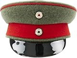 German WWI M1910 Officer Visor Cap, Size 7.5 (60cm) Green/Red