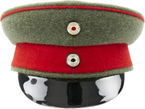 German WWI M1910 Officer Visor Cap, Size 7.5 (60cm) Green/Red