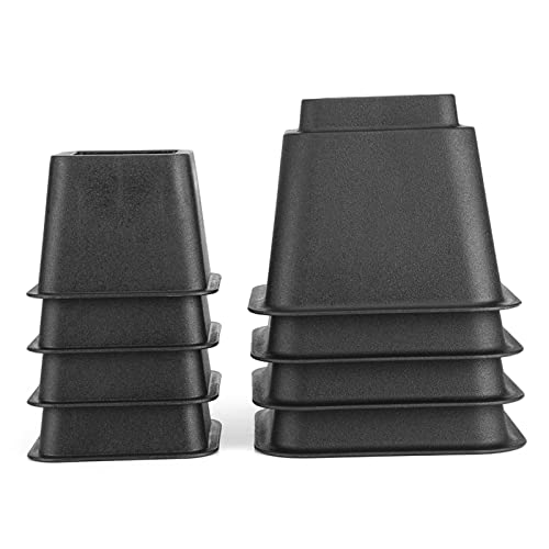 Juego de Elevadores de Cama de 8 Uds., Bloques Elevadores de Muebles para Sillas, Patas de Elefante Que Añaden Altura y Almacenamiento, Diseño Resistente Que Soporta 1.200 Libras,