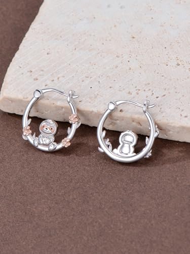 Midari Hypoallergenic Sterling Silver Animal Huggie Hoop Earrings Cute Elephant / Unicorn / Black Cat / Dinosaur / Panda / Pug / Turtle / Sloth / Axolotl / Frog / Raccoon / Dachshund Earrings Sensitive Ears Friendly Everyday Wear Jewelry Gifts for Women3