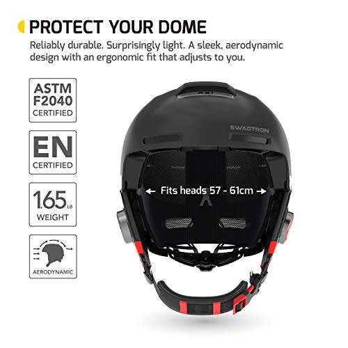 Swagtron Snowtide Bluetooth Ski & Snowboard Helmet with Audio, White, mid-sized (RS1 White)