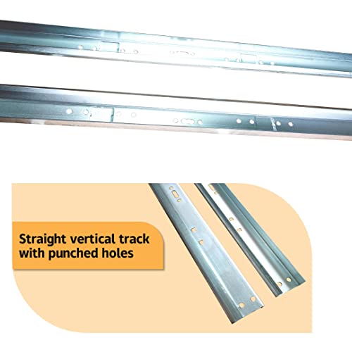 4Pcs Garage Door Vertical Track Replacement, Galvanized