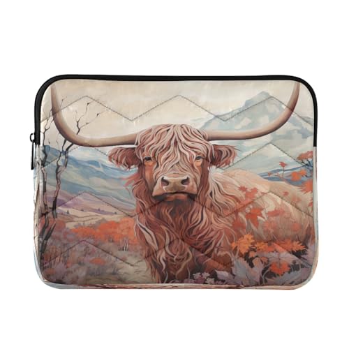 Funda para laptop Farmhouse Highland Cow 13-14 pulgadas miniatura 1