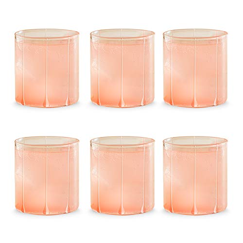 Borosil VDBT305 Vision Deco Bevel Tumbler [Set of 6] - Clear Lightweight & Durable Drinkware, Odor Resistant, Dishwasher Safe - For Water, Juice, Beer, Wine, and Cocktails |10 Ounce Cups