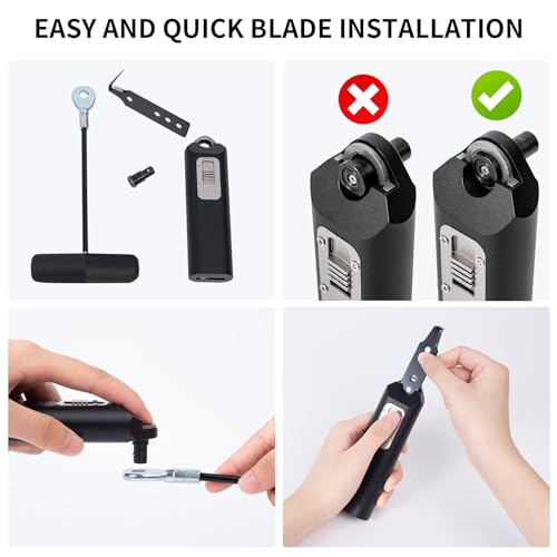 Image of Windshield Removal Tool Kit - Quick Release Cold Knife with 3 Replaceable Blades, 2 Sealant Scrapers & 1 Straight | Window Removal Kit for Car Truck SUV | Windscreen Replacement | Includes 3 Cut Blades, 2 Sealant Scrapers,1 straight bar& Storage Box