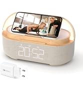 COLSUR Radio FM Réveil Matin Digital avec Chargement sans Fil, Multifonctionnel avec Port de Char...
