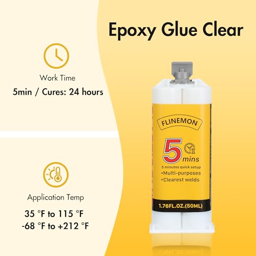 2 Part Clear Epoxy Glue Kit, High Strength Adhesive for Multiple Surfaces