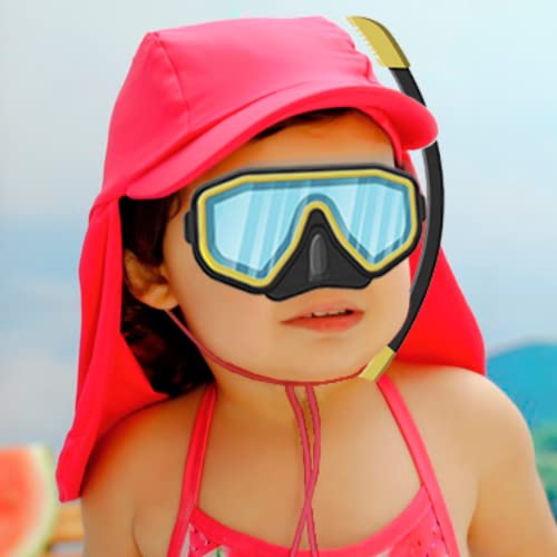 Boné Chapéu Infantil bebê Proteção Solar UV 50+ Praia Piscina Menino Menina (Rosa, M(2 anos - 6 anos