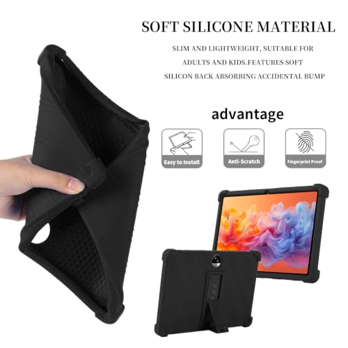Coque pour tablette Android 14 évite les bris d'écran protection silicone noir - 2