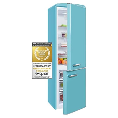 Exquisit Frigorífico Combinado RETRO RKGC250-70-H-160E Azul turquesa Cover