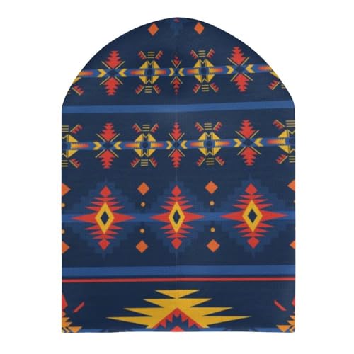 Native American Pattern Kids Beanie Hat for for Girls Boys Children Cap Winter Knitted Chemo Cancer Headwear Accessories Gifts Decoration Black3