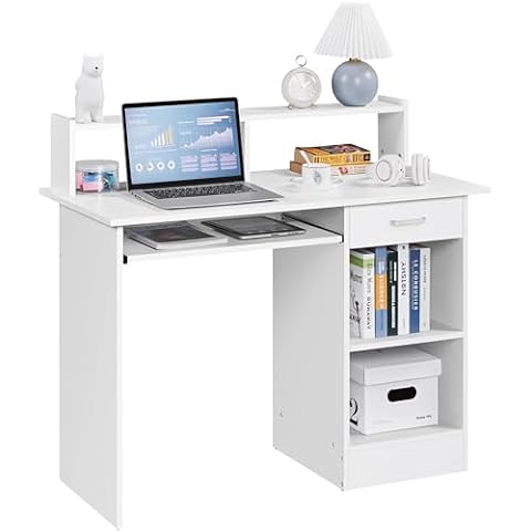 Yaheetech Compact Computer Desk with Storage Cover