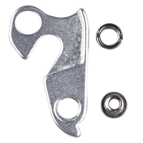 Glewi Gancho de suspensión de cambio trasero de aleación de aluminio para repuesto de engranaje de bicicleta, tornillo de montaje negro plateado incluido fácil de instalar 001 002 004 (009)