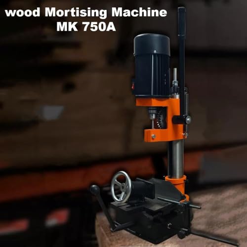 Image of VOLTZ VZ-MK-750A Wood Bench Mortiser Wood working Mortising Machine RPM-2840, Black /Orange (750W) Set