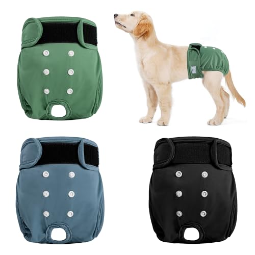 ZINGTERRA Reusable Female Dog Diapers 3Pack,Washable Diaper for Doggie,Highly Absorbent Dog Diaper,Adjustable Leakproof Puppy Diapers Skirt for Heat,Incontinence,Period Doggy Nappies M