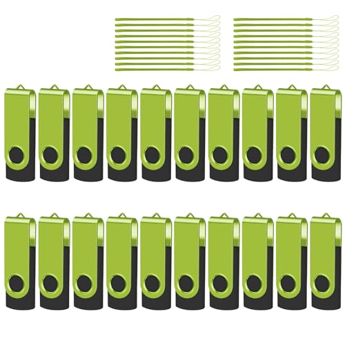 Clé USB 2.0 contre la perte de données professionnelles pack de 20 clés rotatives 2 Go vertes
