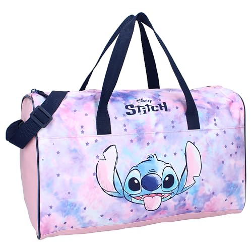STITCH Endless Fun - Borsa Sportiva in poliestere con tracolla e manici - Sport Bag - dimensioni 40x24x19cm - Originale Disney Lilo e Stitch