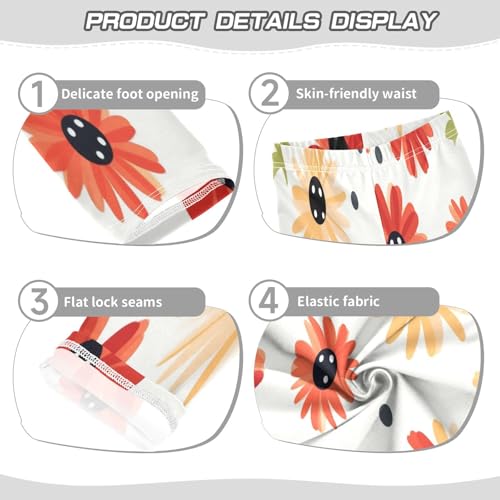 Toddler Girls Leggings Printed Yoga Pants Leggings Red Flower for Kids3