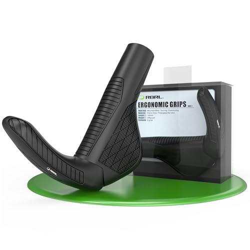 RBRL Fahrradgriffe, ergonomische Lenkergriffe besonders Gelenkschonend, rutschfeste Gummi Fahrrad Griff komfortable Stoßfest Handgriffe für Fahrrad/Mountainbike/Rennrad（Schwarz）