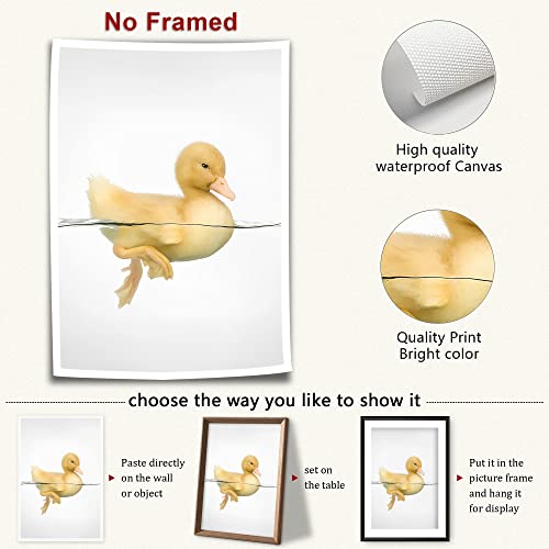Oitrela Canvas Wall Art Unframe Wall Decor Abstract Yellow Duck In The Water Painting Modern Wall Art Funny Animal Picture Artwork For Walls For Living Room Bedroom Bathroom Decoration 12X18Inch #TOP1