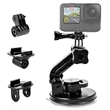 Vunanvu Supporto a Ventosa Compatibile con GOP-ro Hero 13/12/11/10/9 Sessi-on/AKA-so/DJI OS-mo Supporto Fotocamera a Ventosa Supporto per Action Cam per Auto per Parabrezza e Cruscotto dell'Auto