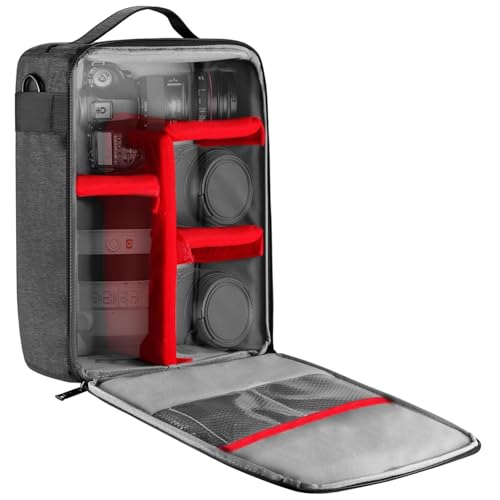 Image of W9 Camera Insert Bag with Adjustable Shoulder Strap | Padded Camera Organizer for DSLR, Mirrorless & Accessories | Lightweight Travel Camera Carry Case