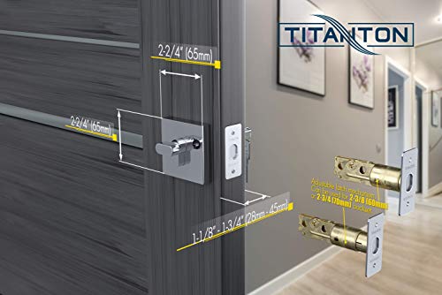Titanton 1903 - Modern Deadbolt Door Lock Set With Keys And Adjustable Latch In Polished Chrome Finish #TOP3