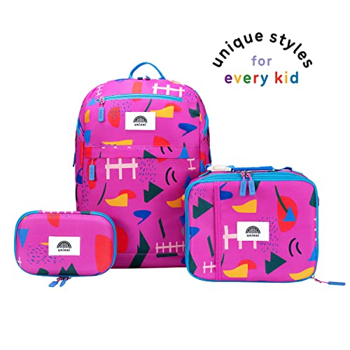 Uninni UNIBNDL-ABS Abstract Kids Backpack Set For Age 6+, Fits For Height 3'9 Inch Above Kids With Lightweight Insulated Lunch Bag And Cute Pencil Case thumb #2