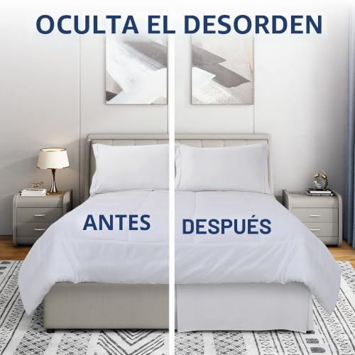 Falda de cama plisada blanca de microfibra ultrasuave para colchón individual 6