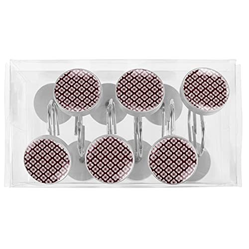 Crochets de rideau de douche métal suspendu fleur de cerisier x12 - 6